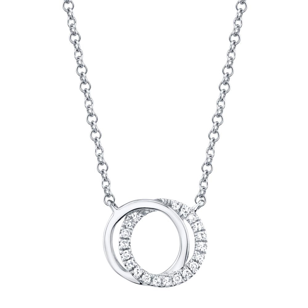 0.07CT DIAMOND LOVE KNOT CIRCLE NECKLACE Diamond Love Knot Circle Necklace