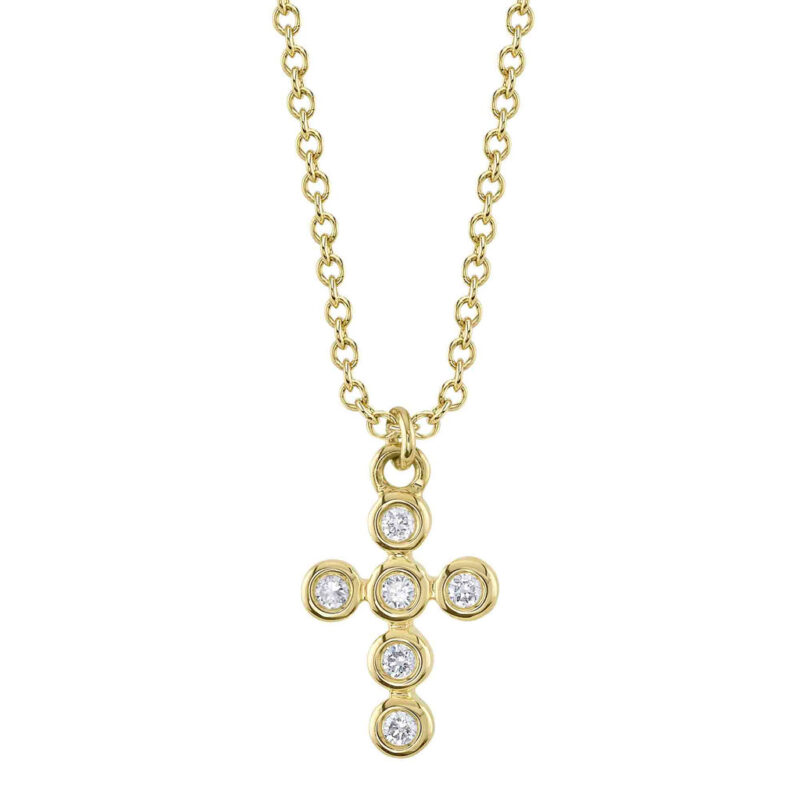Diamond Bezel Cross Necklace