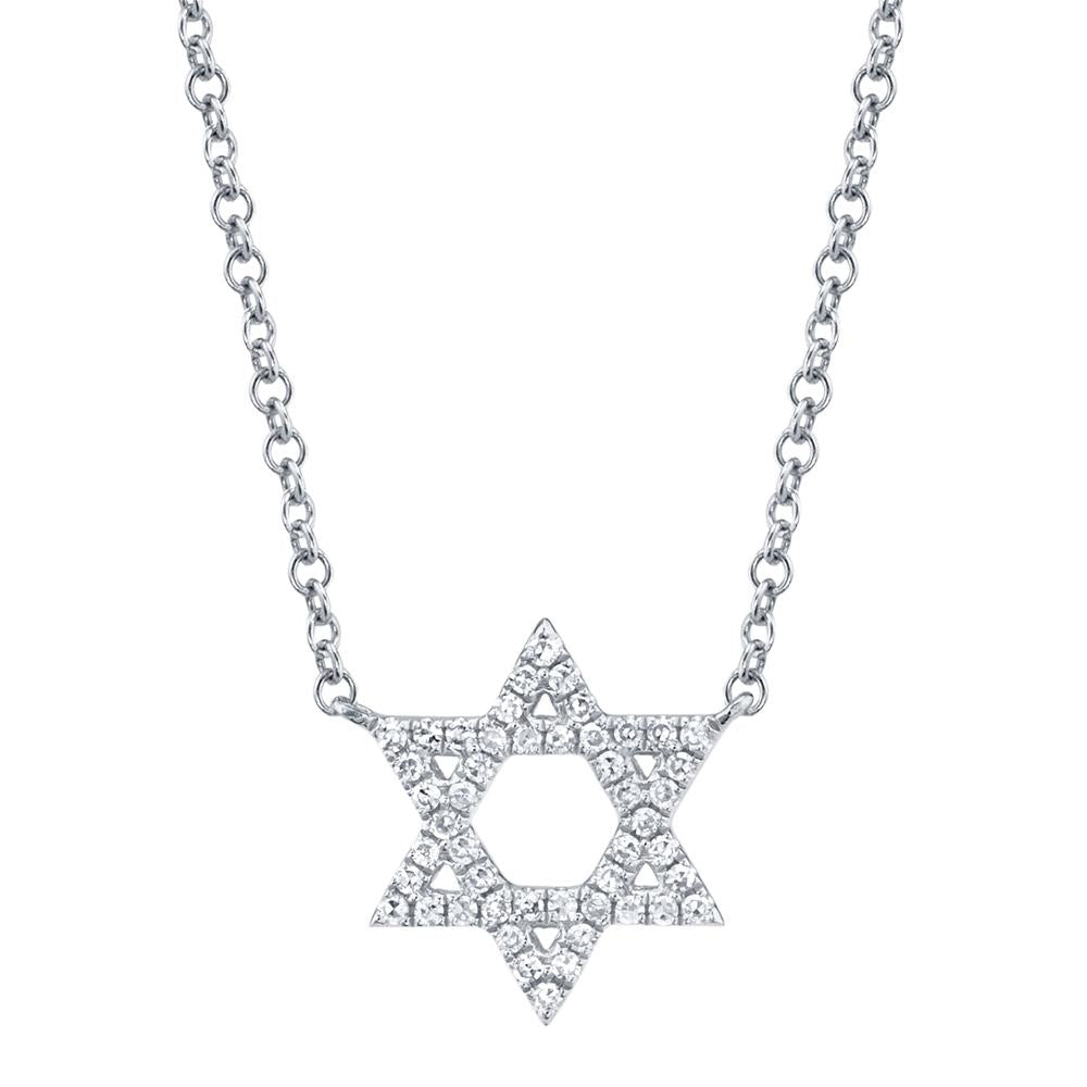 0.11CT DIAMOND STAR OF DAVID NECKLACE Diamond Star Of David Necklace