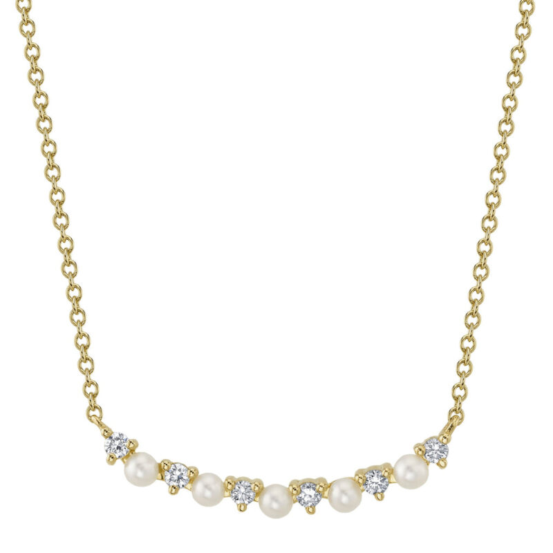 Diamond &Amp; Cultured Pearl Necklace