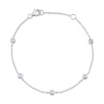 18K Solid Gold 0.13Ct 7" Diamonds By The Yard Bracelet
