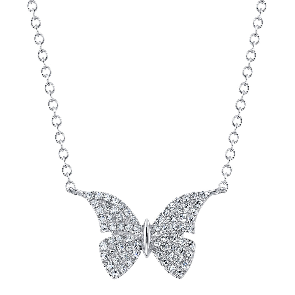 18K Solid Gold 0.20ct Diamond Butterfly Necklace 18K Solid Gold 0.20ct Diamond Butterfly Necklace