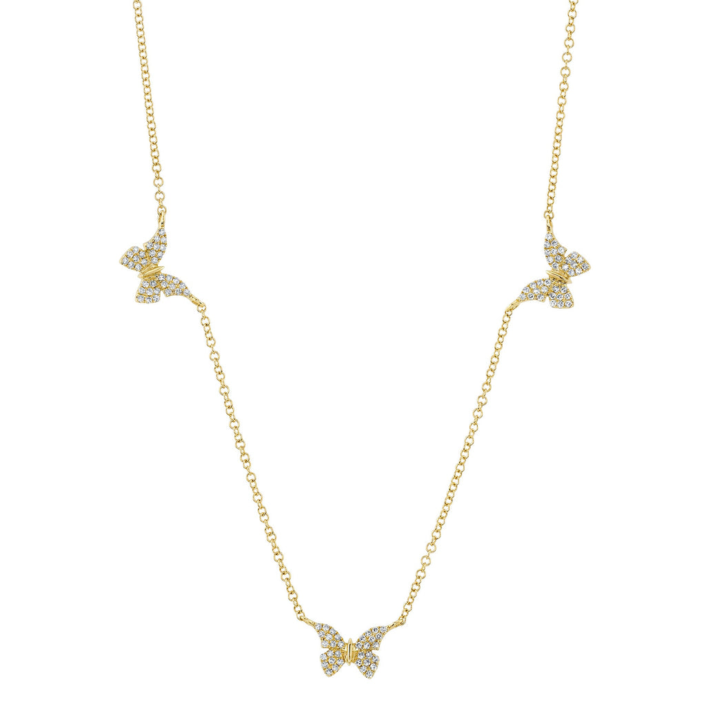 18K Solid Gold 0.23Ct Diamond Butterfly Necklace 18K Solid Gold 0.23Ct Diamond Butterfly Necklace