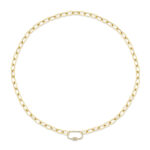 Diamond Paper Clip Link Necklace