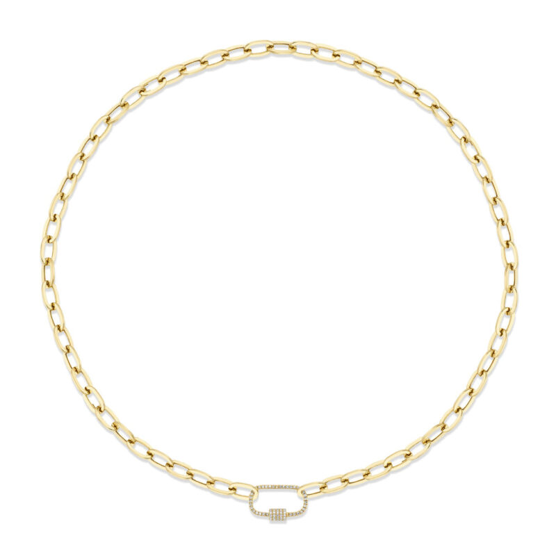 Diamond Paper Clip Link Necklace