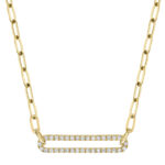 Diamond Paper Clip Link Necklace