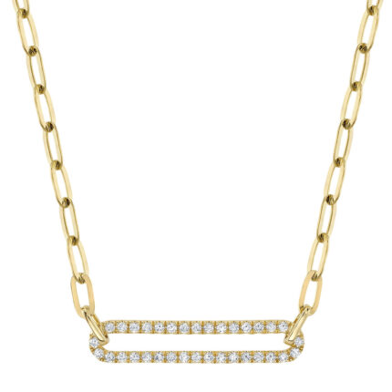 Diamond Paper Clip Link Necklace