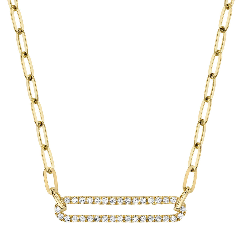 0.26CT DIAMOND PAPER CLIP LINK NECKLACE Diamond Paper Clip Link Necklace