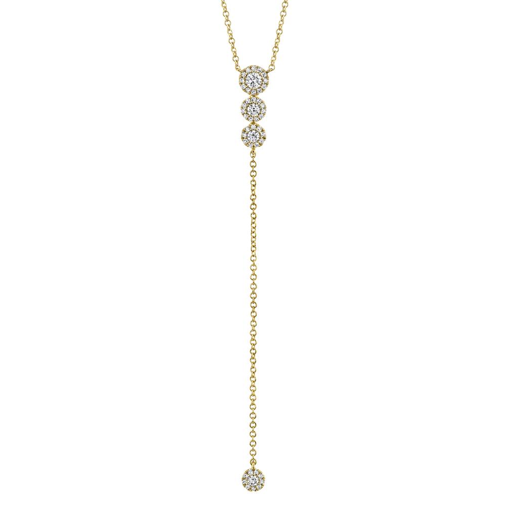18K Solid Gold 0.29Ct Diamond Lariat Necklace 18K Solid Gold 0.29Ct Diamond Lariat Necklace