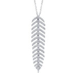 Diamond 'Phoenix' Feather Pendant Necklace