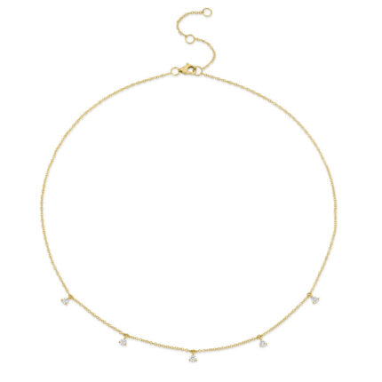 18K Solid Gold 0.30Ct Diamond Necklace