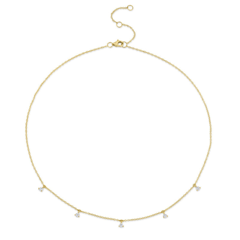 18K Solid Gold 0.30Ct Diamond Necklace