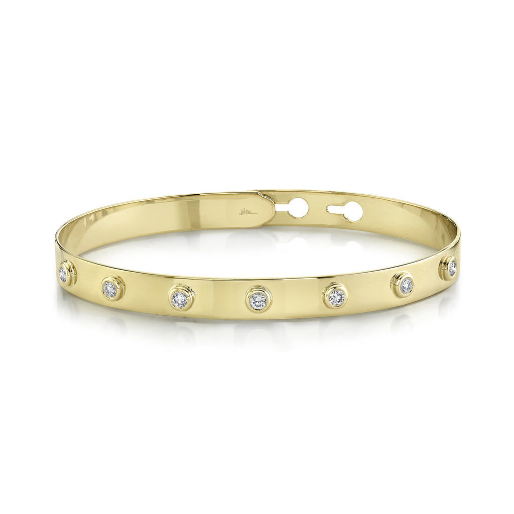 0.32CT DIAMOND BEZEL LATCH LOCK BANGLE Diamond Bezel Latch Lock Bangle