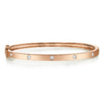 18K Solid Gold 0.38Ct Diamond Bangle