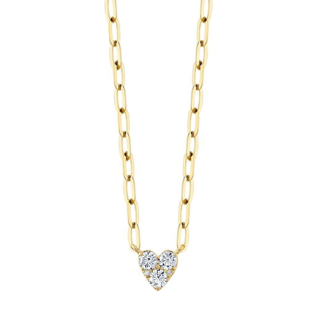 0.41CT DIAMOND HEART PAPER CLIP LINK NECKLACE Diamond Heart Paper Clip Link Necklace