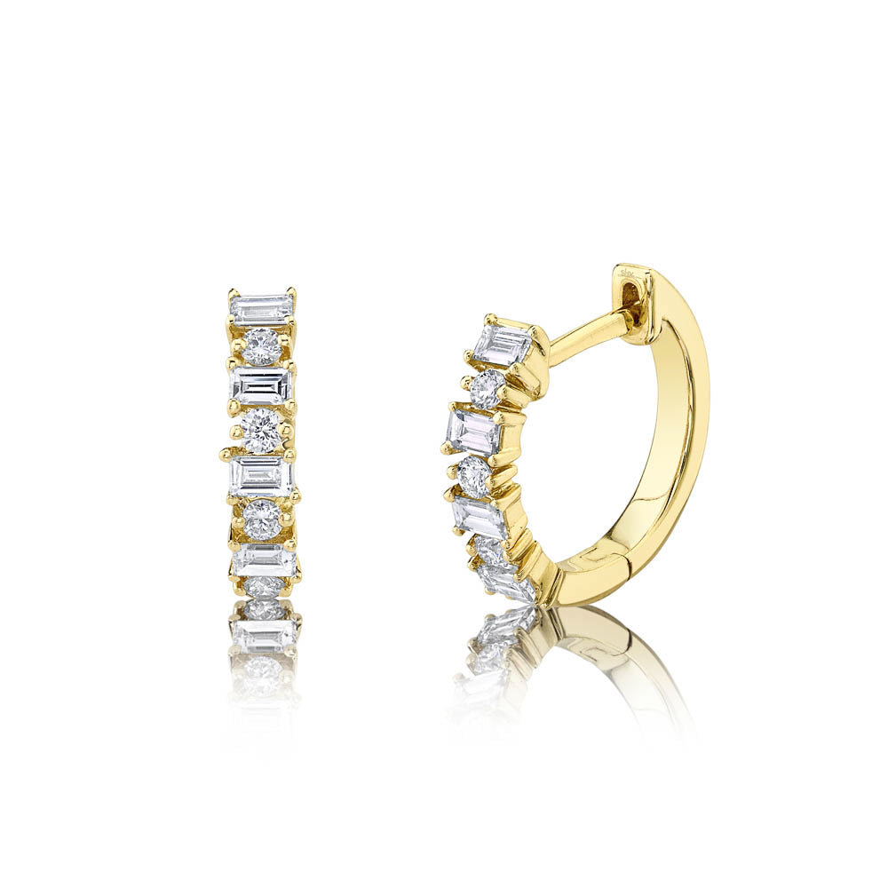 0.42 Ct Diamond Baguette Huggie Earring 0.42 Ct Diamond Baguette Huggie Earring