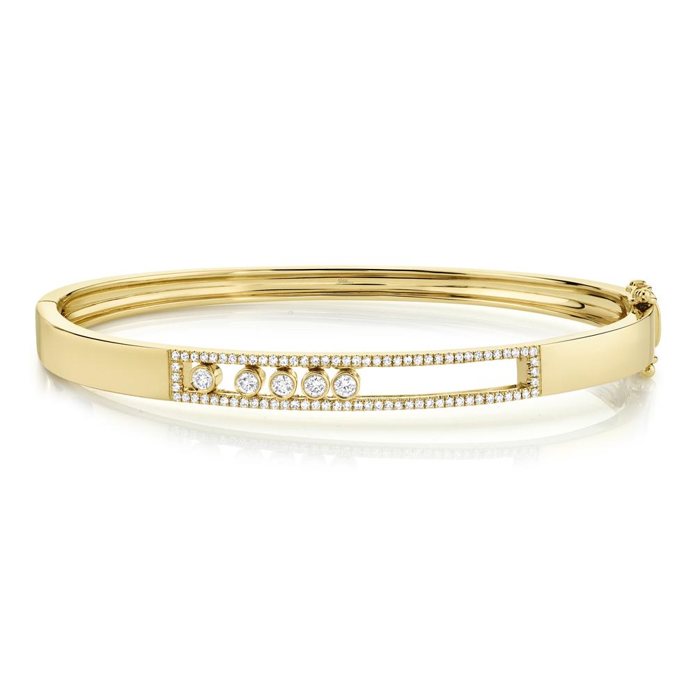 18K Solid Gold 0.42Ct Diamond Slider Bangle 18K Solid Gold 0.42Ct Diamond Slider Bangle