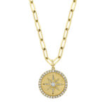 Diamond Star Paper Clip Link Necklace