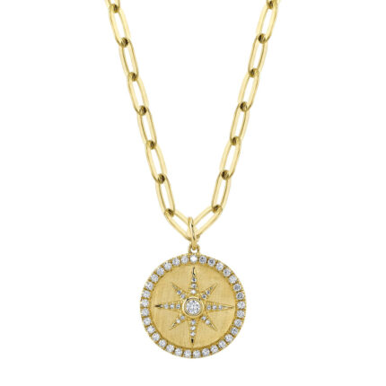 Diamond Star Paper Clip Link Necklace