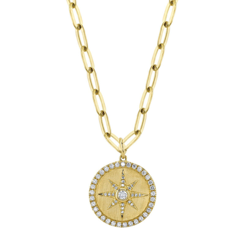 Diamond Star Paper Clip Link Necklace