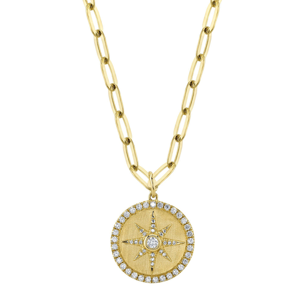 0.43CT DIAMOND STAR PAPER CLIP LINK NECKLACE Diamond Star Paper Clip Link Necklace
