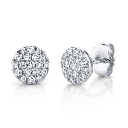 0.48Ct Diamond Pave Circle Stud Earring