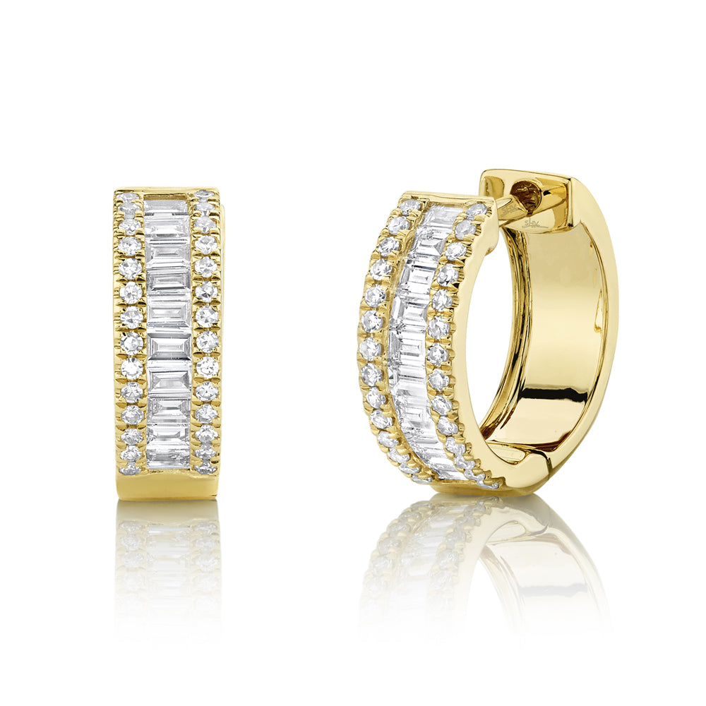 0.49Ct Diamond Baguette Huggie Earring 0.49Ct Diamond Baguette Huggie Earring