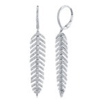 0.60Ct Diamond 'Phoenix' Drop Feather Earring - Short
