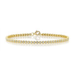 18K Solid Gold 0.64Ct Diamond Bezel Tennis Bracelet