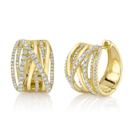 0.83Ct Diamond Bridge Hoop Earring