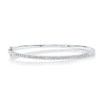 18K Solid Gold 0.88Ct Diamond Bangle