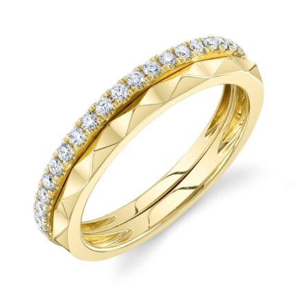 18K Solid Gold 0.26 Ct Diamond Band