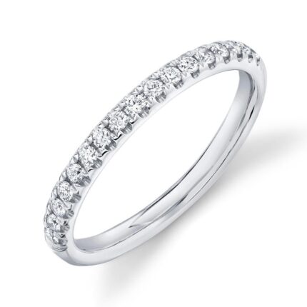 18K Solid Gold 0.25 Ct Diamond Band
