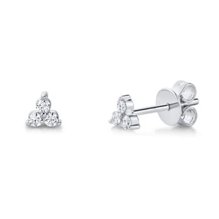 14K Solid Gold 0.15Ct Diamond Stud Earrings