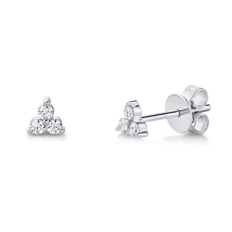 14K Solid Gold 0.15Ct Diamond Stud Earrings