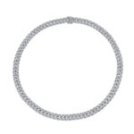 18K Solid Gold 11.53Ct Diamond Pave Link Necklace