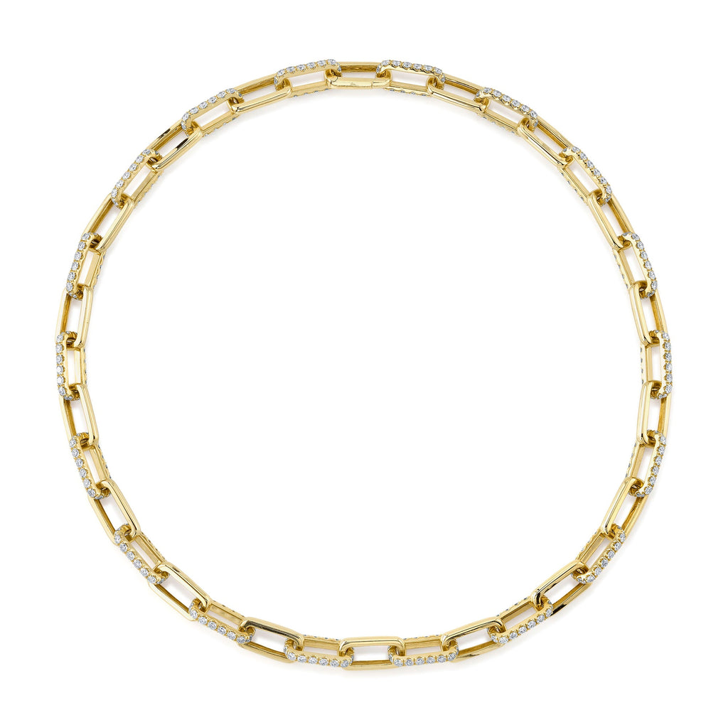 18K Solid Gold 13.01 Ct Diamond Pave Paper Clip Link Necklace 18K Solid Gold 13.01 Ct Diamond Pave Paper Clip Link Necklace