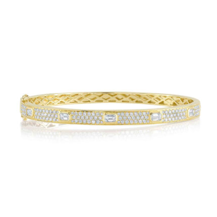 1.80Ct Diamond Emerald Pave Bangle