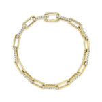 Diamond Paper Clip Link Bracelet