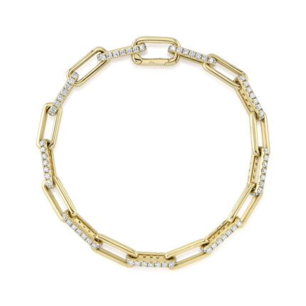 Diamond Paper Clip Link Bracelet