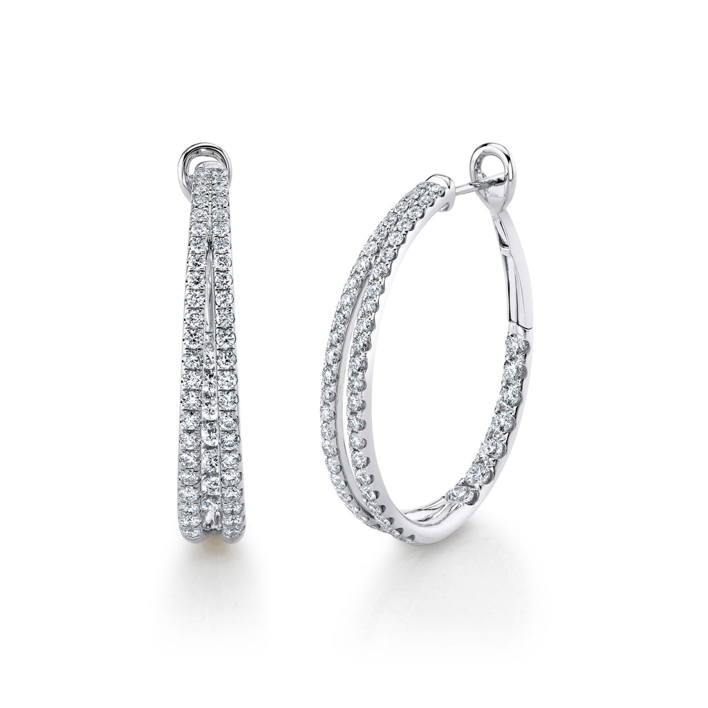 2.67Ct Diamond Oval Hoop Earring 2.67Ct Diamond Oval Hoop Earring