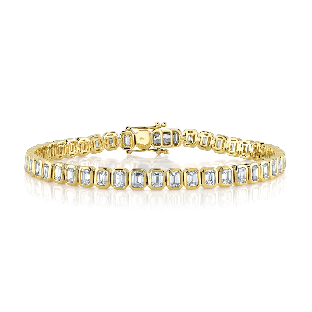 18K Solid Gold 6.62Ct Diamond Emerald Tennis Bracelet 18K Solid Gold 6.62Ct Diamond Emerald Tennis Bracelet