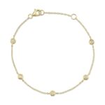 18K Solid Gold 0.13Ct 7" Diamonds By The Yard Bracelet