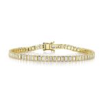 3.57Ct Diamond Baguette Bezel Tennis Bracelet