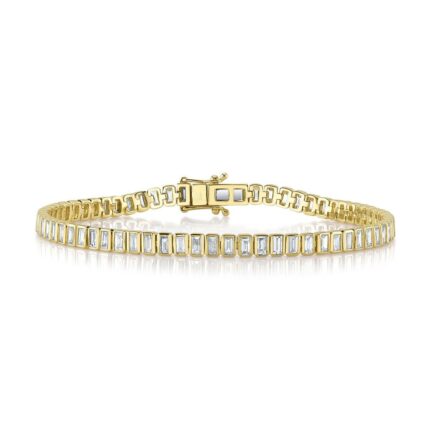 3.57Ct Diamond Baguette Bezel Tennis Bracelet