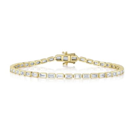 2.20Ct Diamond Baguette Bezel Tennis Bracelet