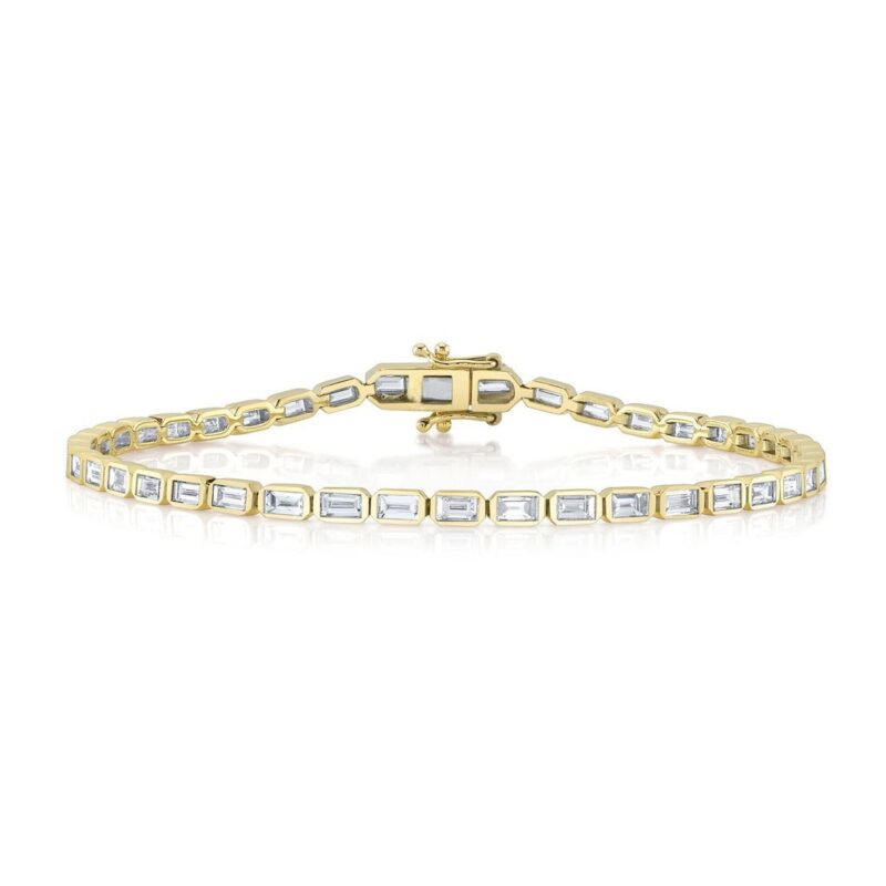2.20Ct Diamond Baguette Bezel Tennis Bracelet
