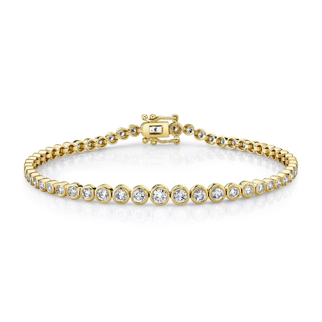 18K Solid Gold 1.90Ct Diamond Bezel Tennis Bracelet 18K Solid Gold 1.90Ct Diamond Bezel Tennis Bracelet
