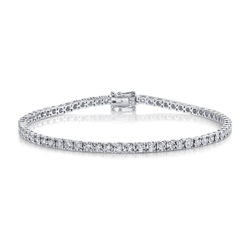 18K Solid Gold 1.19Ct Diamond Tennis Bracelet