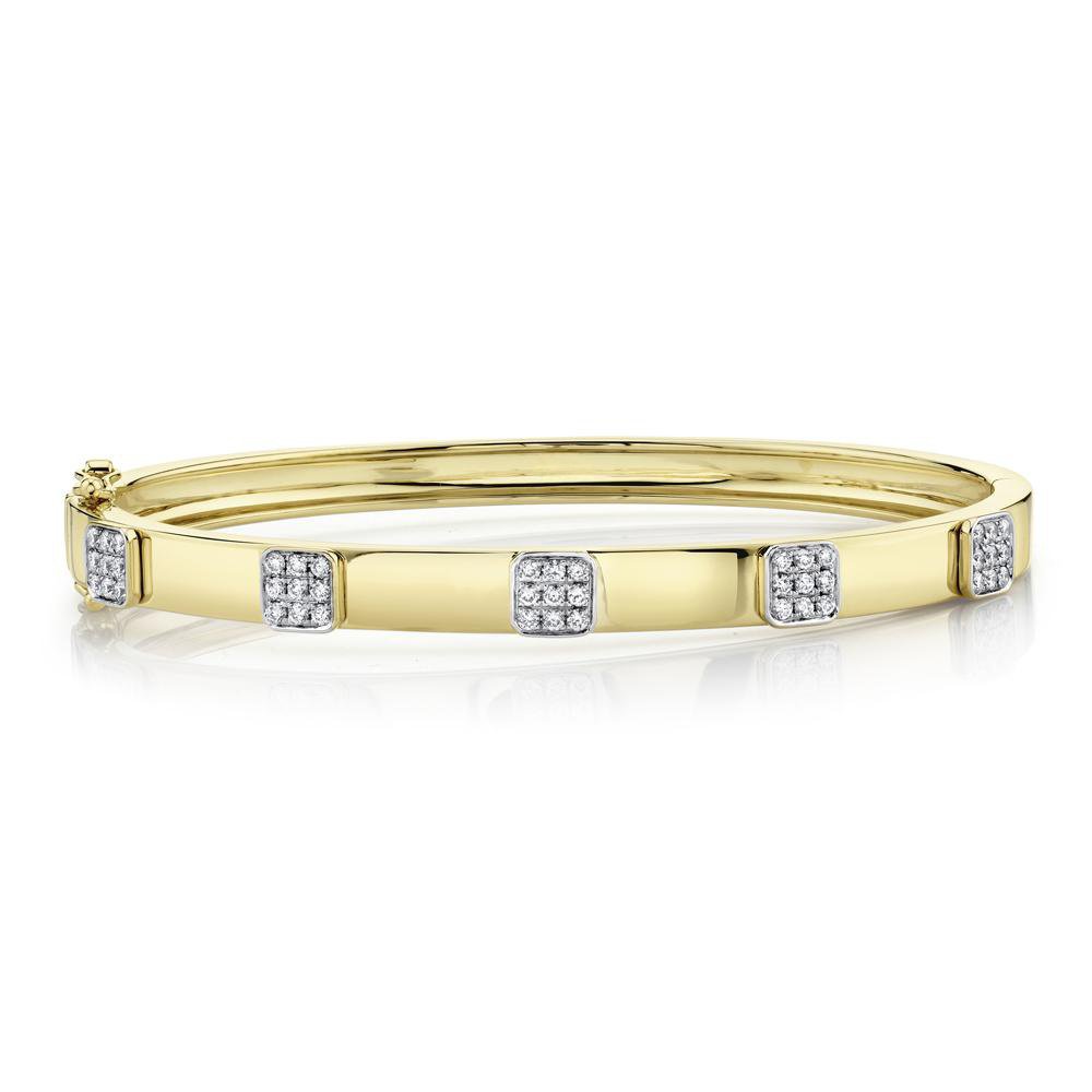 18K Solid Gold 0.43Ct Diamond Pave Bangle 18K Solid Gold 0.43Ct Diamond Pave Bangle